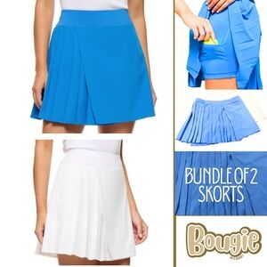 Pleated Skort Set Of 2 Blue/White Large
